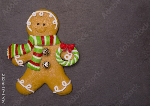 Christmas Cookie on a Chalkboard Background