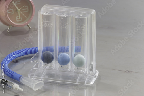 Triflow incentive spirometer for inhalation exercise photo