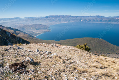 Mountain landscape with Lake Ohrid, Macedonia