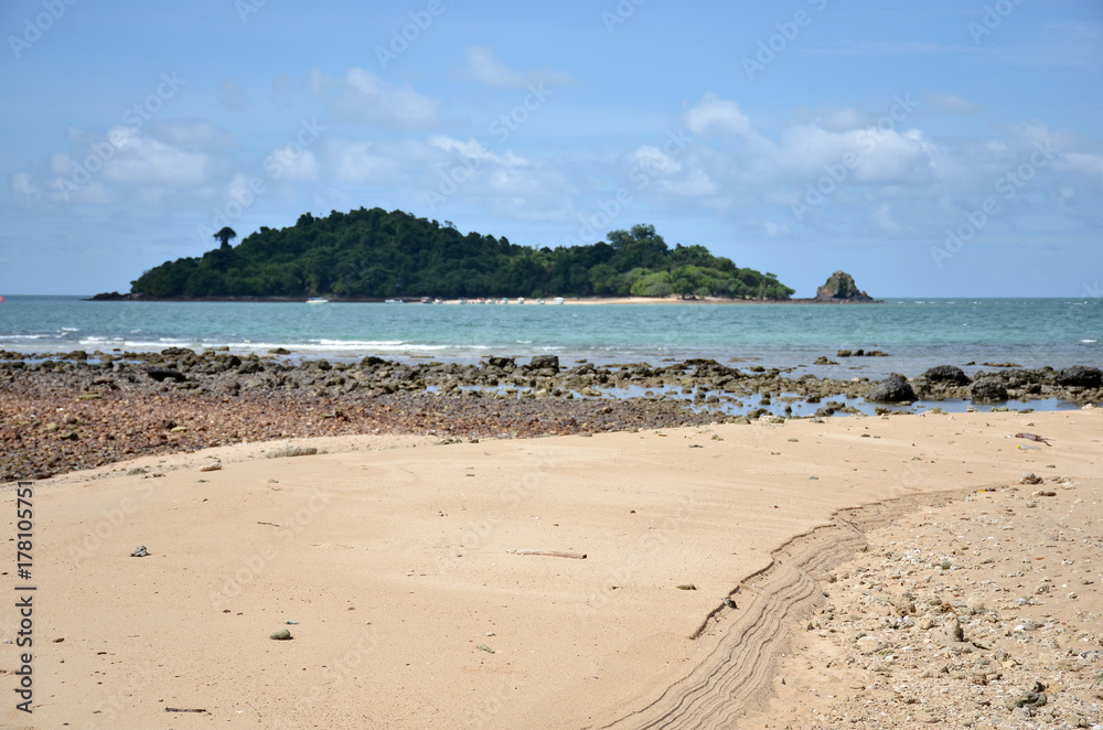 Summer beach   and the beautiful sky