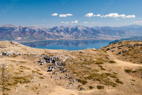 Mountain landscape with Prespa Lake, Macedonia