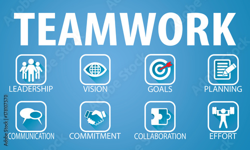 Business Teamwork Team Hard Work Concept. Vector Illustration