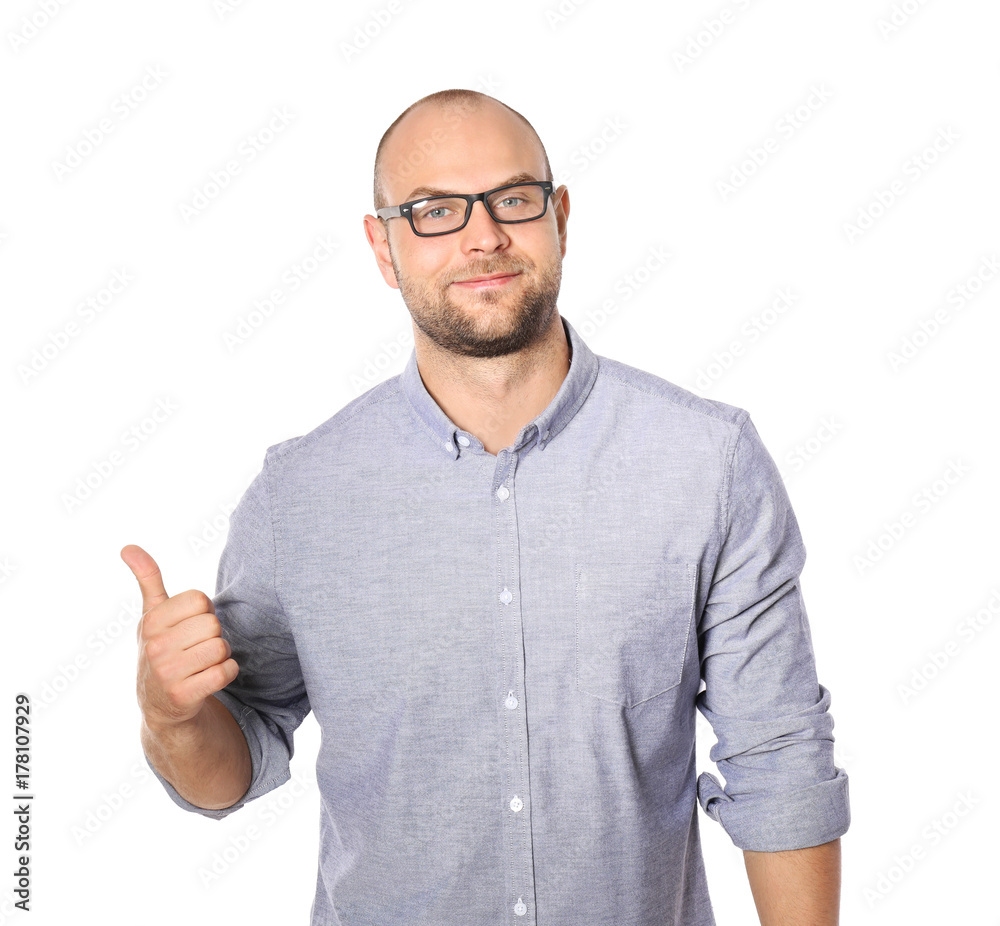 Young man on white background Young man on white background