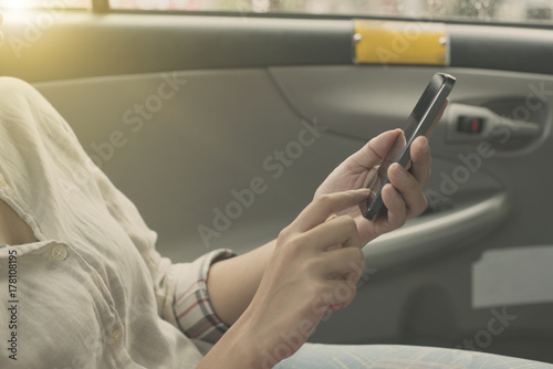 woman using smartphone. lifestyle technology communication concept.