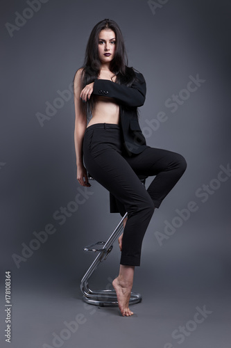 Gorgeous brunette background isolated