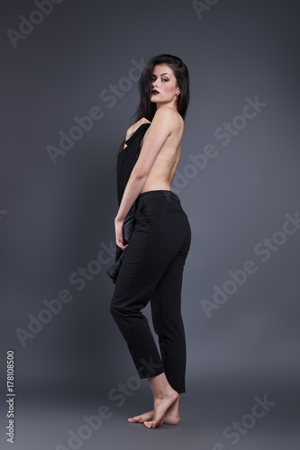 Gorgeous brunette background isolated