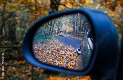 Autumn in the rearview mirror