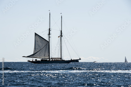 a wonderful ancient sailboat sailing in the Mediterranean Sea