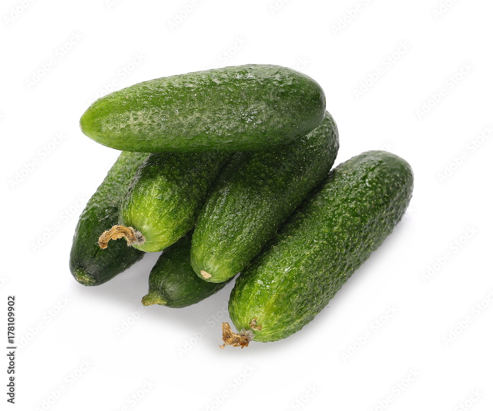 Small cucumbers isolated on white background Small cucumbers isolated on white background