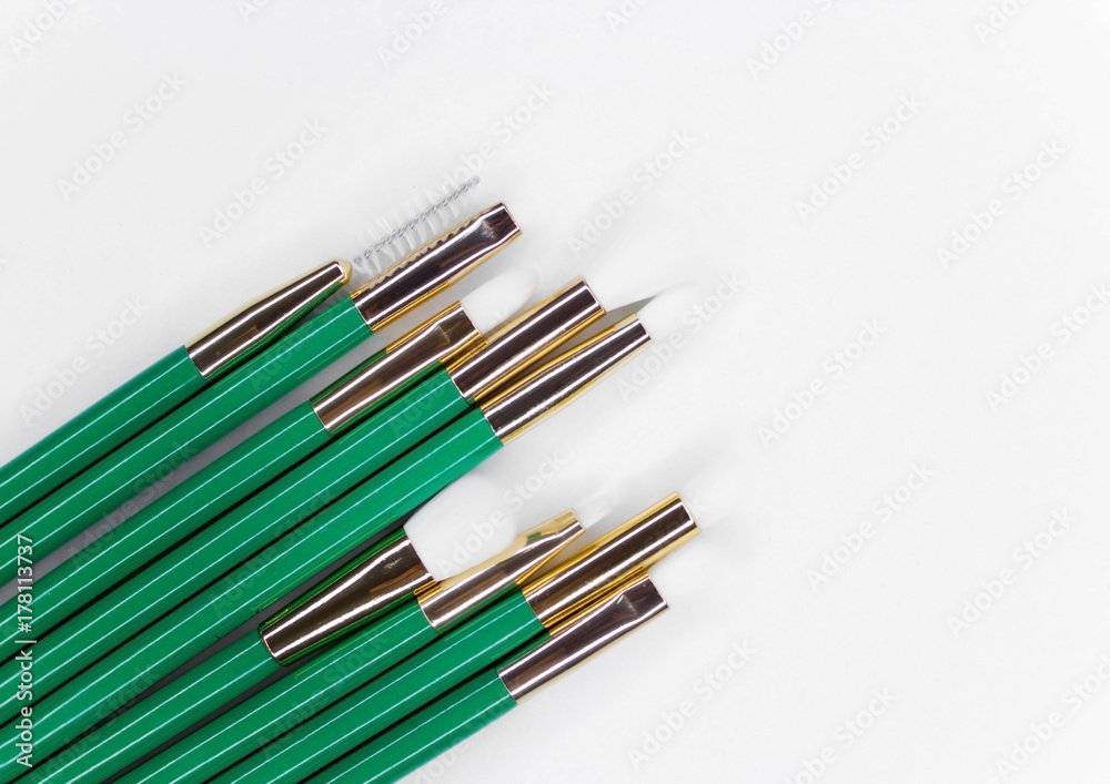 Brushes for make-up with white nap Brushes for make-up with white nap