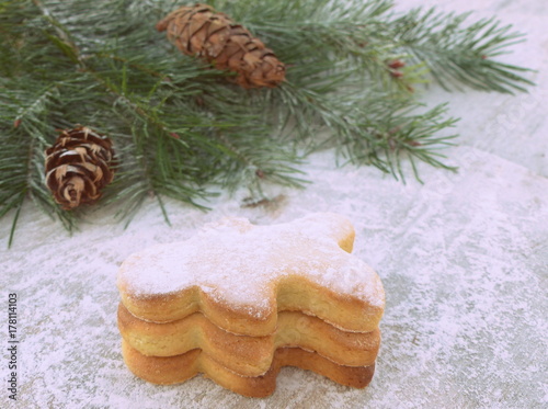 biscuits de noël,épices et sapin,sucre,festivité 