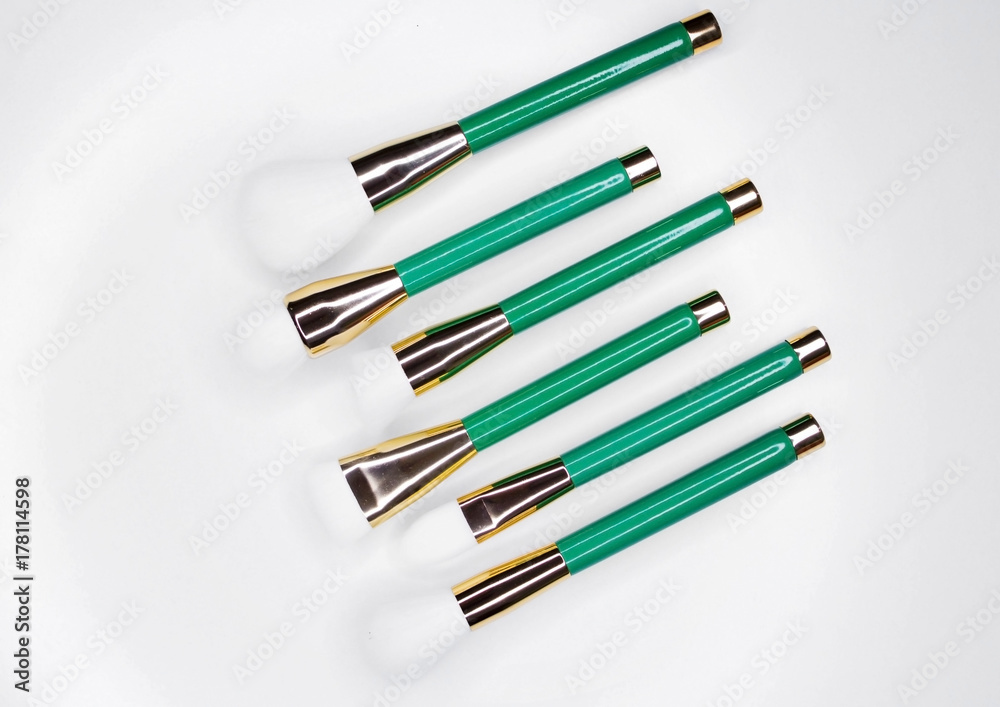 Brushes for make-up with white nap Brushes for make-up with white nap