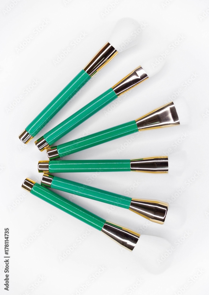 Brushes for make-up with white nap Brushes for make-up with white nap