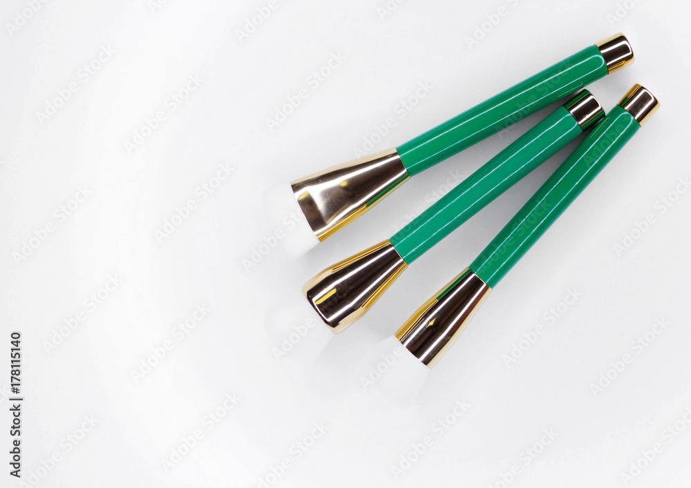 Brushes for make-up with white nap Brushes for make-up with white nap