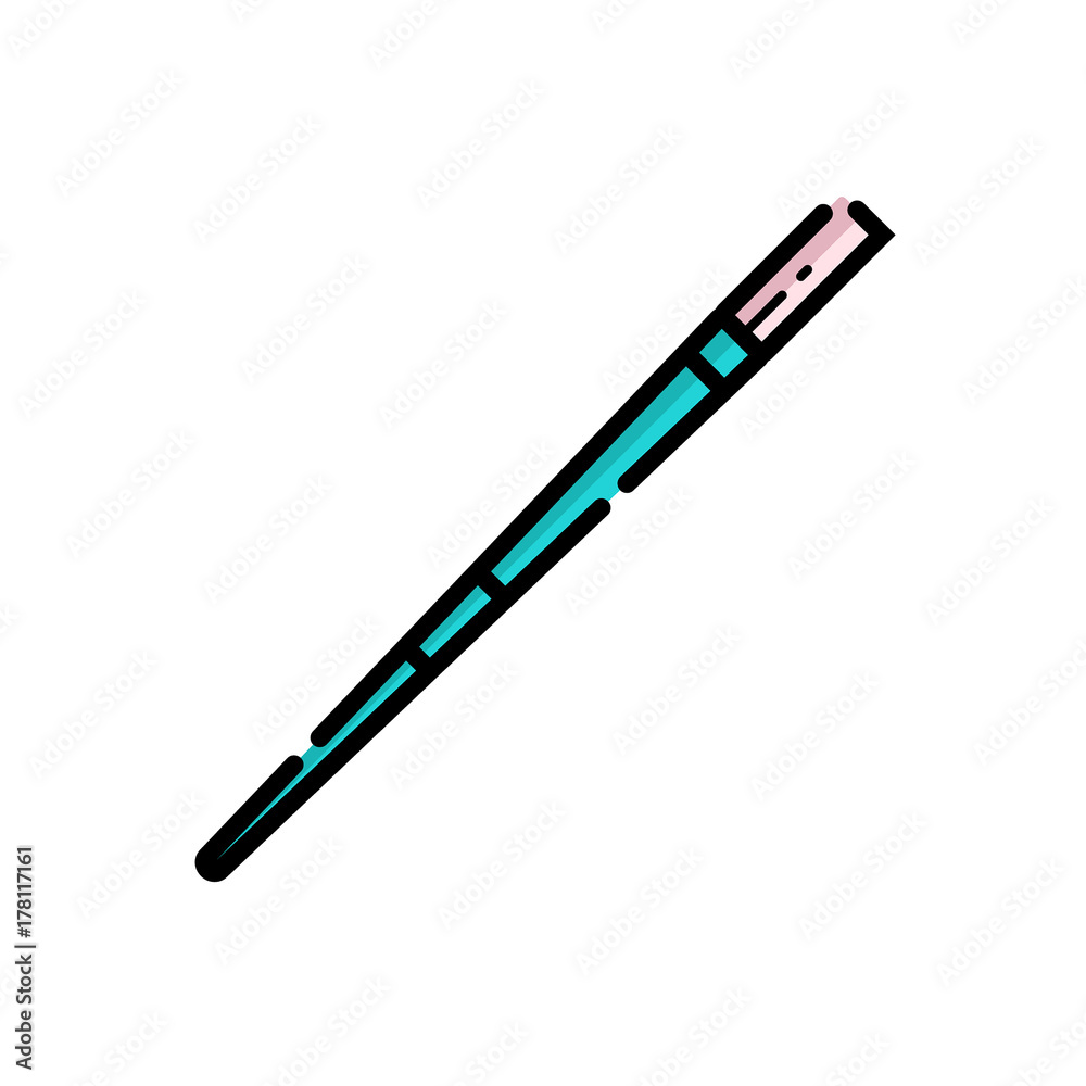 Flat paintbrush color line icon in trendy minimal style for web and graphic design projects. Flat paintbrush color line icon in trendy minimal style for web and graphic design projects.