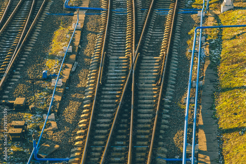 railroad tracks close-up