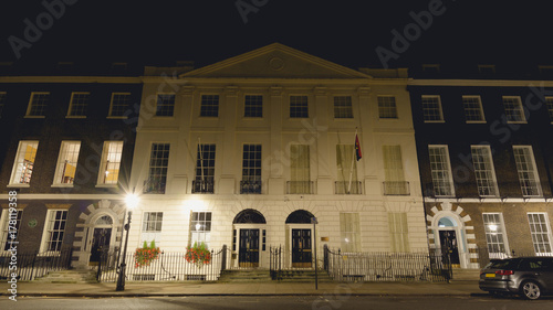 Consulate of Angola by night B, best preserved set pieces of Georgian architecture in London