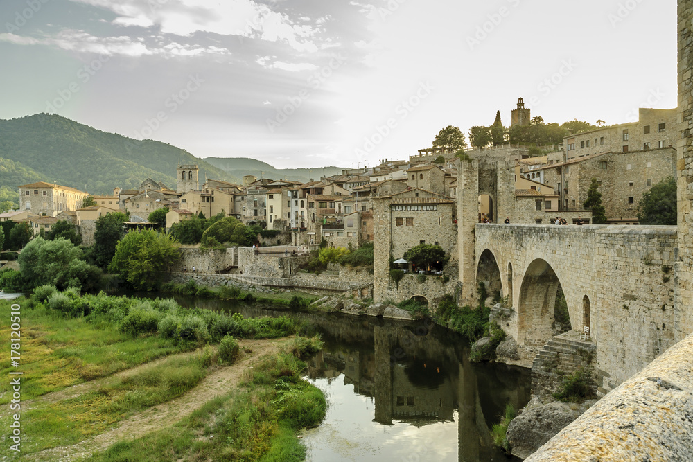 sight of the medieval town of Besalu, Gerona, Spain.