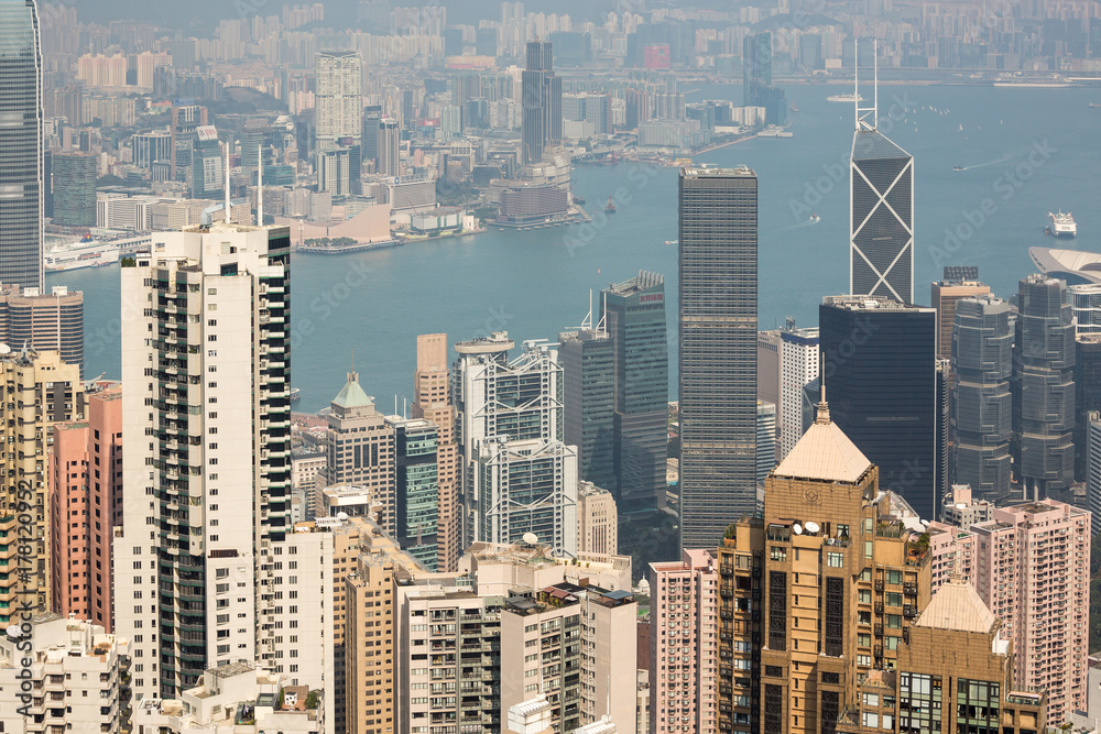 Naklejka premium Hong Kong Skyline during the Day