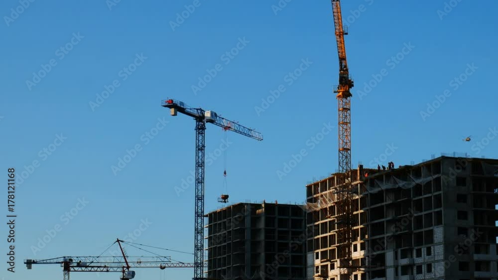 Crane lifting construction material Crane lifting construction material