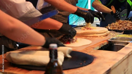 street sellers are burritos,street food