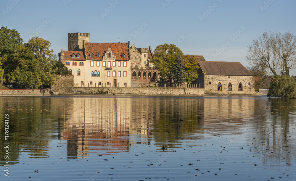 Fototapeta premium Flechtingen water castle in Saxony-Anhalt
