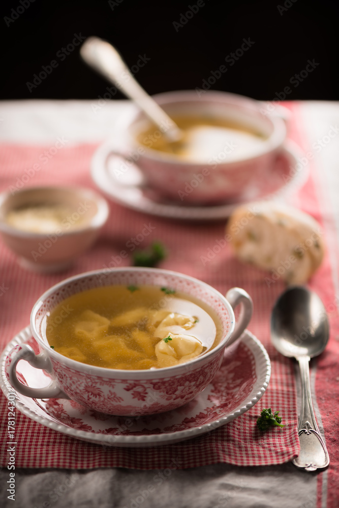 tortellini with stock tortellini with stock