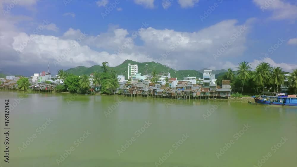 A Lot Of Slums In Vietnam. Aerial Shoot. A Lot Of Slums In Vietnam. Aerial Shoot.