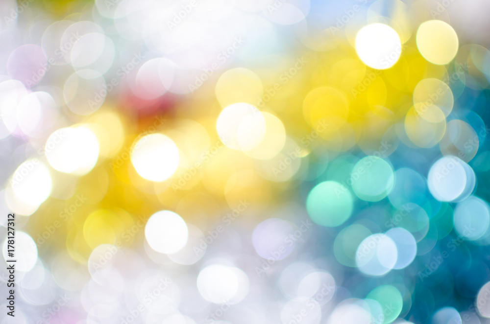 Obraz premium Bright colorful Christmas background, blurred bokeh holiday