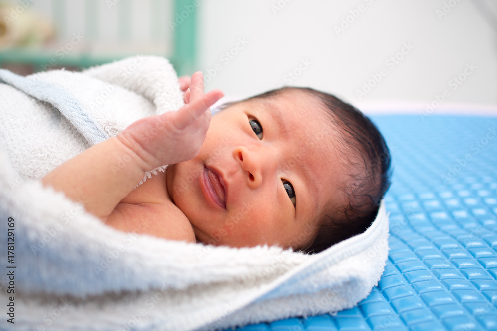 Asian Baby after Bath Asian Baby after Bath