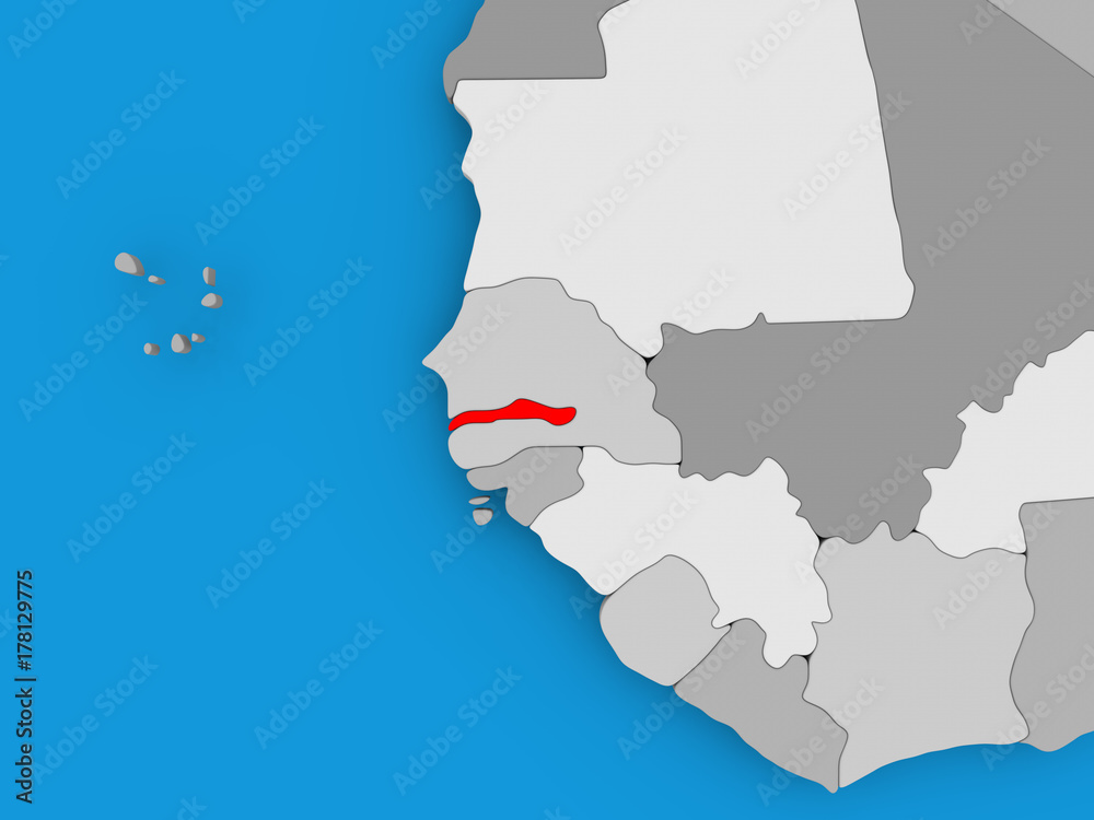Fototapeta premium Map of Gambia