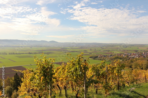 Blick im Herbst von der Wurmlinger Kapelle Richtung Schwäbische Alb photo