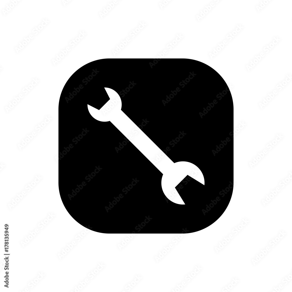 Tool Key square icon vector Tool Key square icon vector