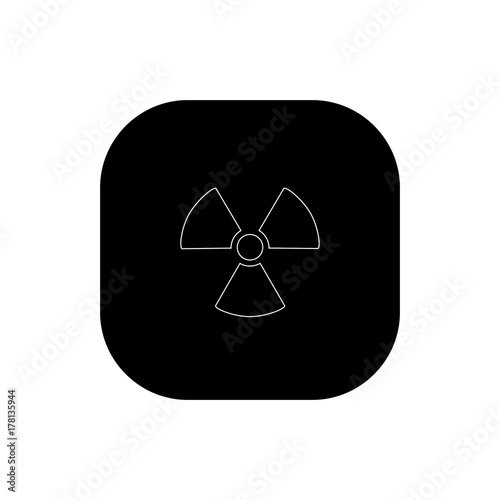 nuclear radiation square icon vector