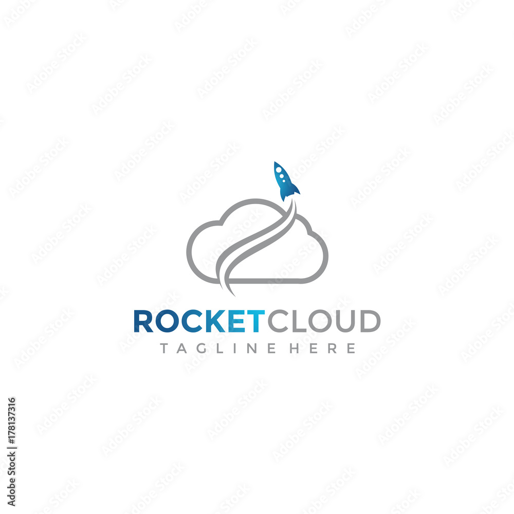 Rocket Cloud Vector Logo Template Rocket Cloud Vector Logo Template