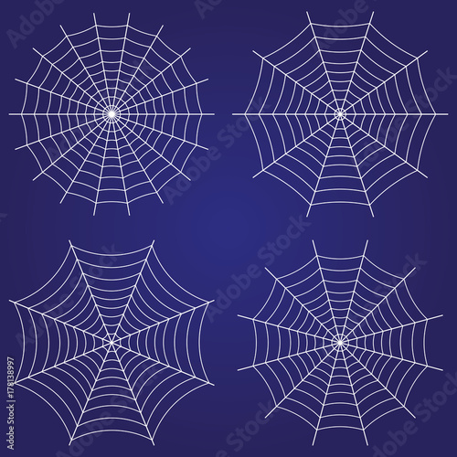 Spider web, vector set of icons.  Cute Gothic style.