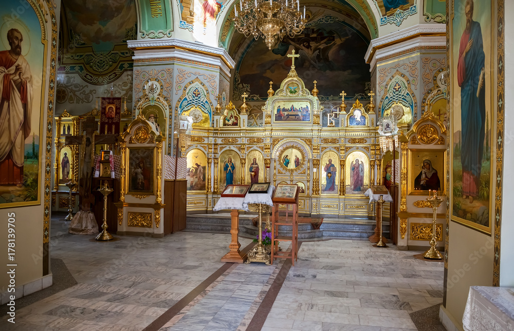 Interior of the Nativity church. Church was founded in 1833