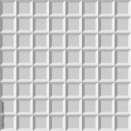 3D light tiled wall. Seamless vector pattern background.