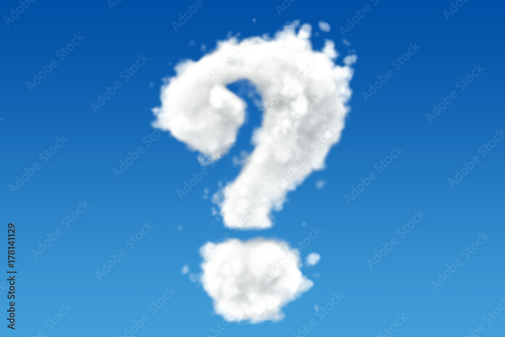 question mark from clouds in the sky. 3D rendering question mark from clouds in the sky. 3D rendering