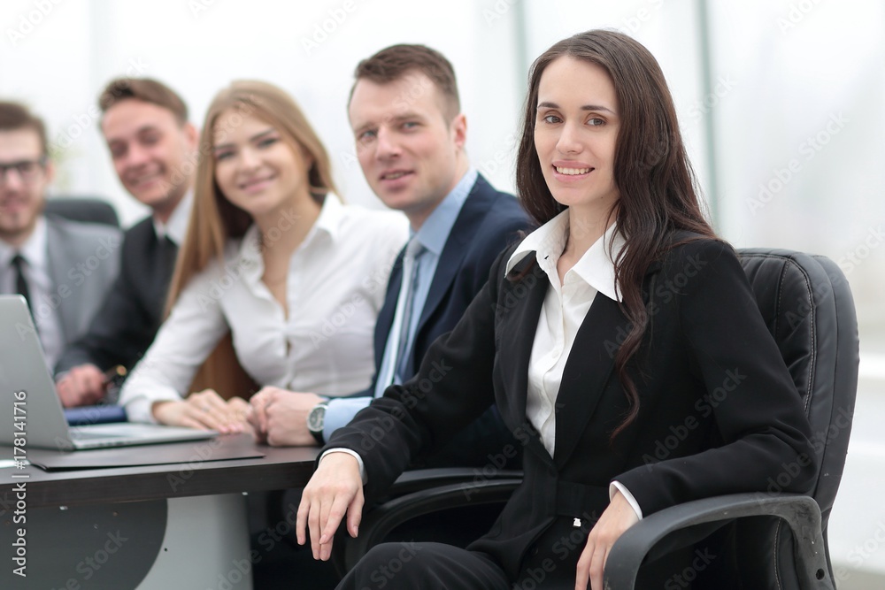 business woman and business team business woman and business team