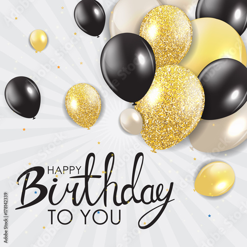 Abstract Happy Birthday Background Card Template Vector Illustration