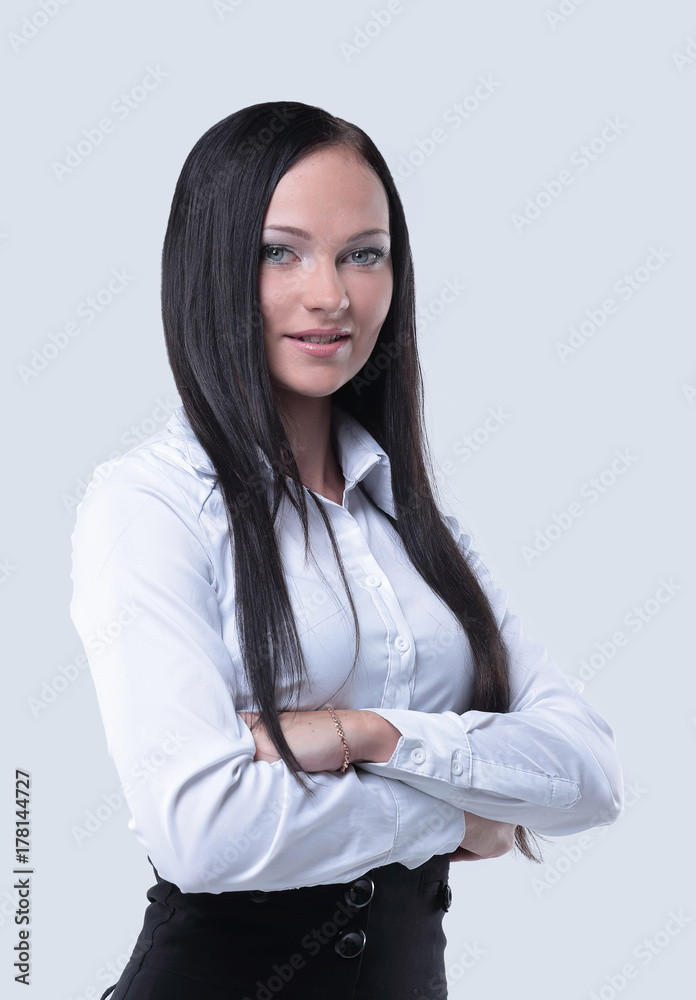 Beautiful businesswomen standing and looking at camera Beautiful businesswomen standing and looking at camera