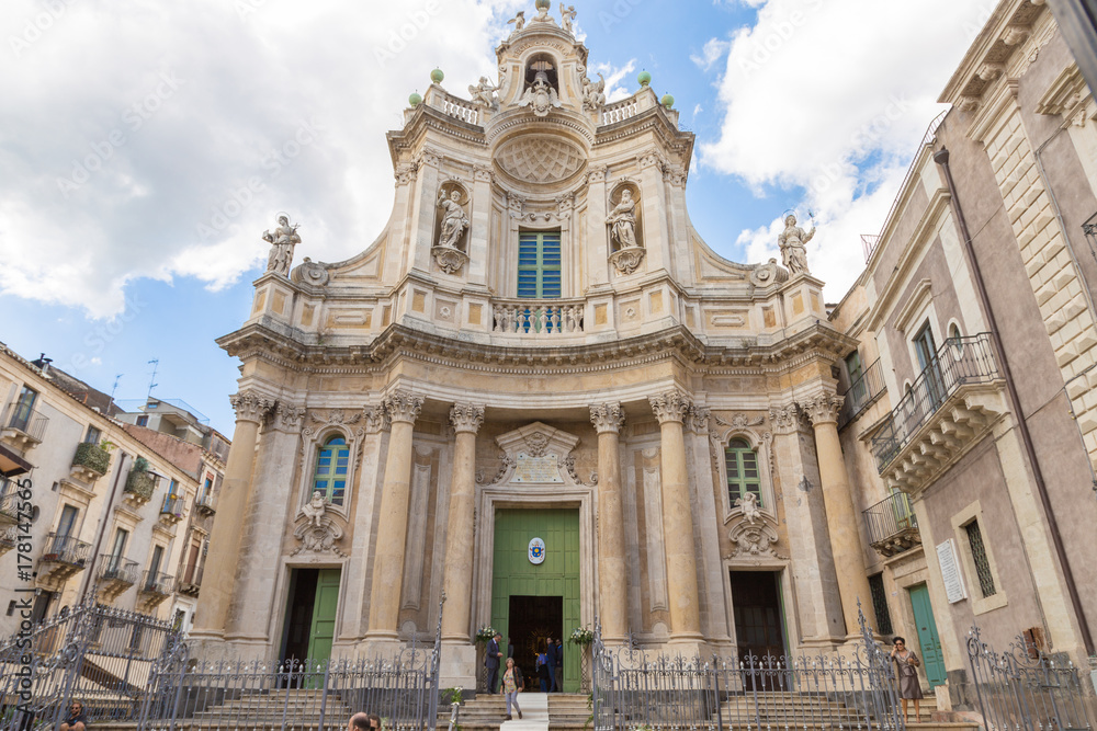 Baroque church - Basilica della Collegiata, Catania, Sicily, Italy