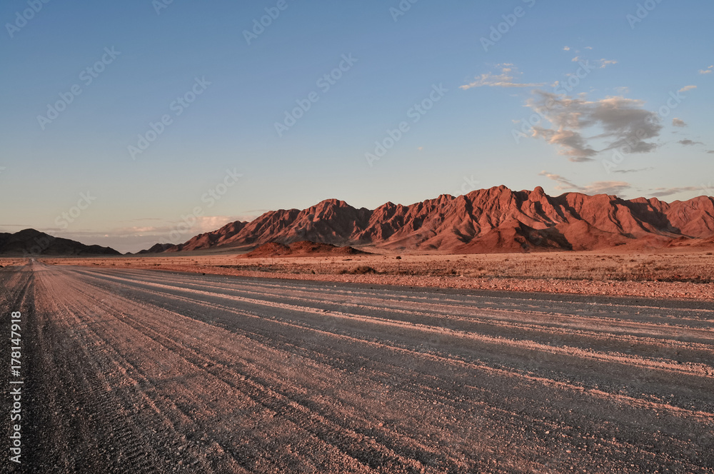 Desert Road At Dusk