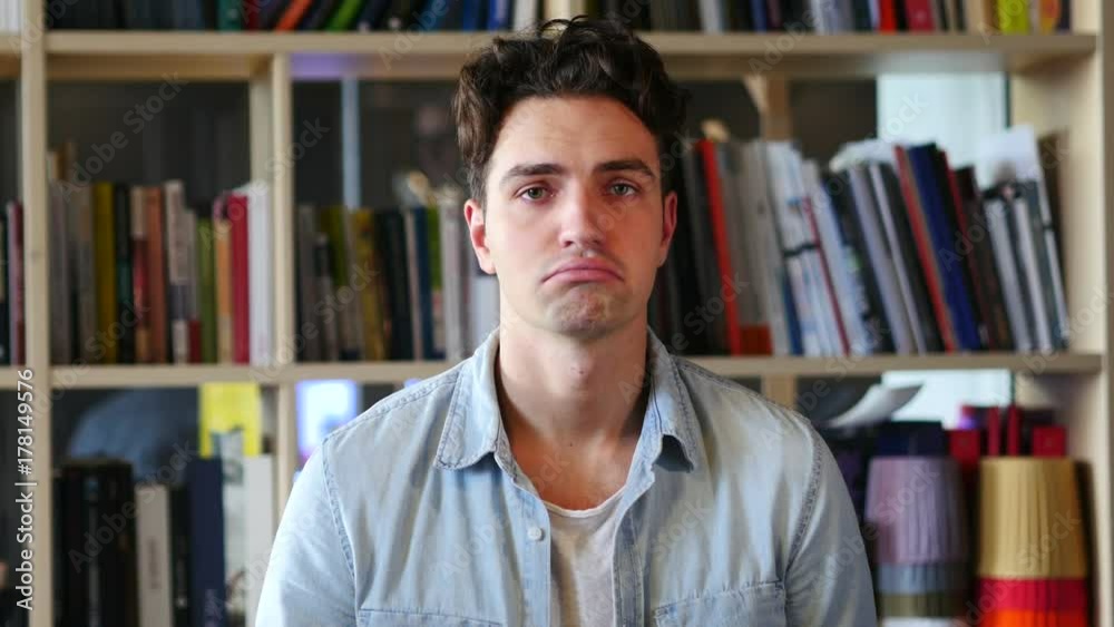 Sad Young Man Feeling Upset and Lost