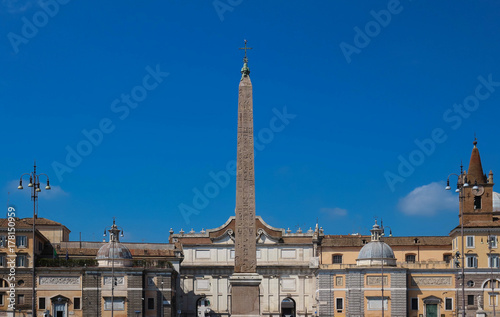 The People's Square Obelisk, Rome, Italy. © kovalenkovpetr