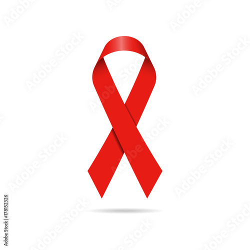 Red ribbon, world aids day symbol. Vector