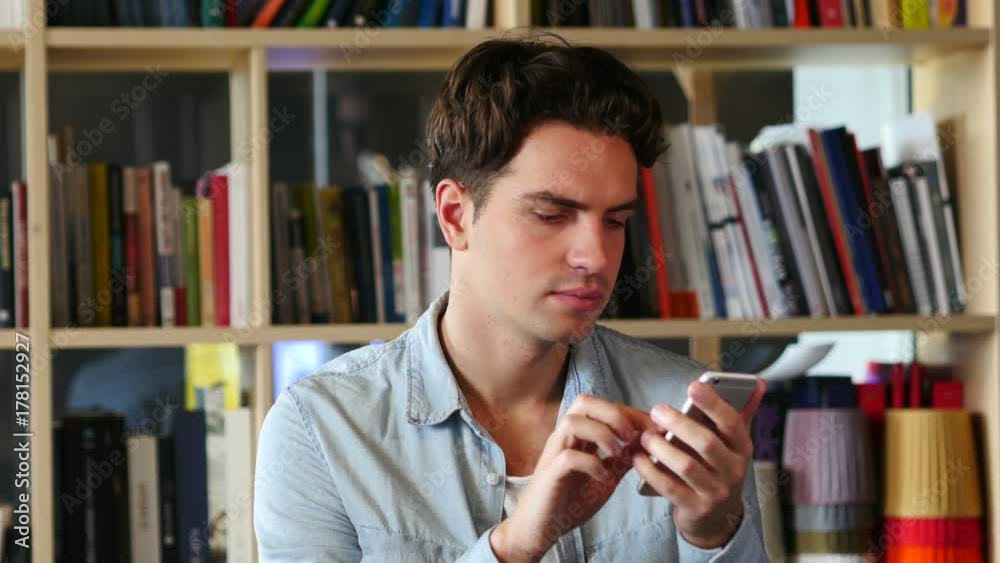 Man Browsing Online on Smartphone, internet Man Browsing Online on Smartphone, internet