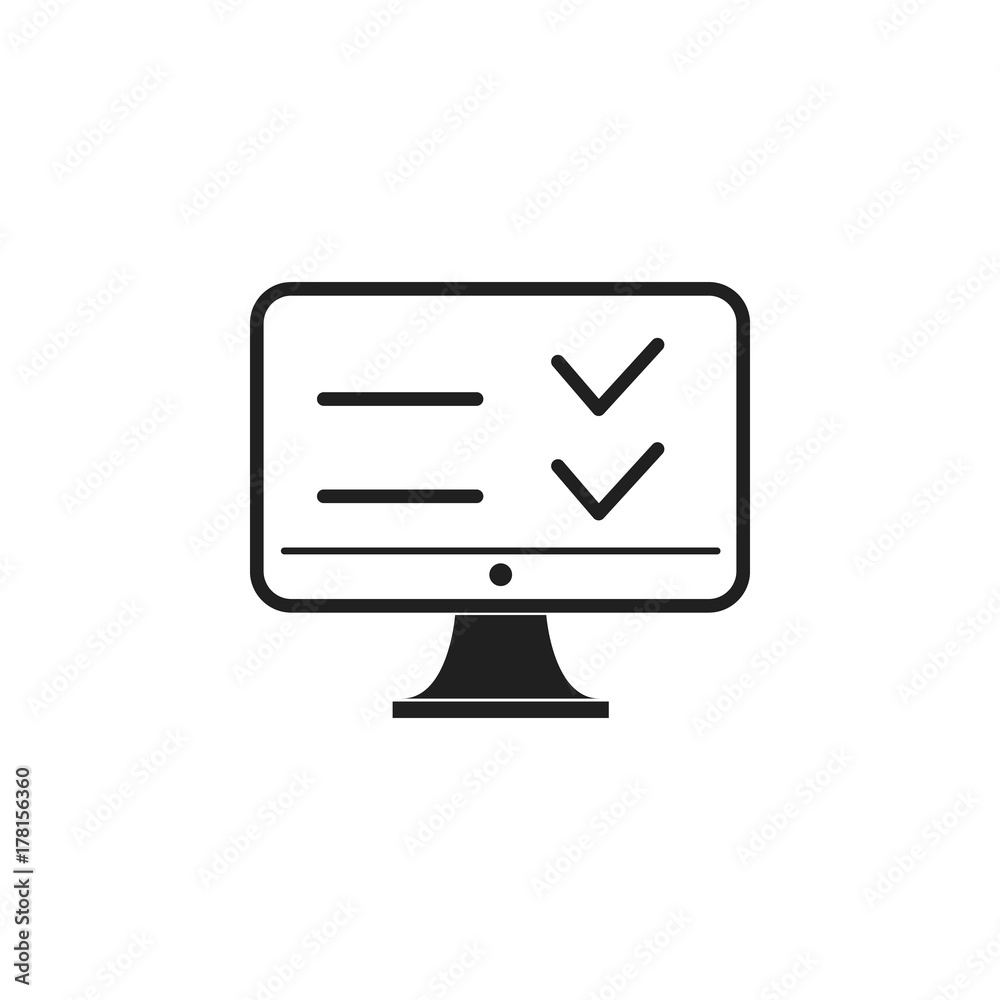 Web test with multiple choice questions icon Web test with multiple choice questions icon
