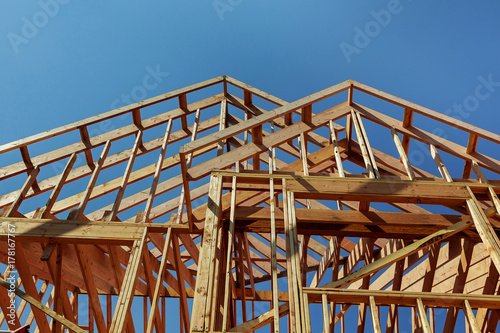 wooden roof construction, for home, house building